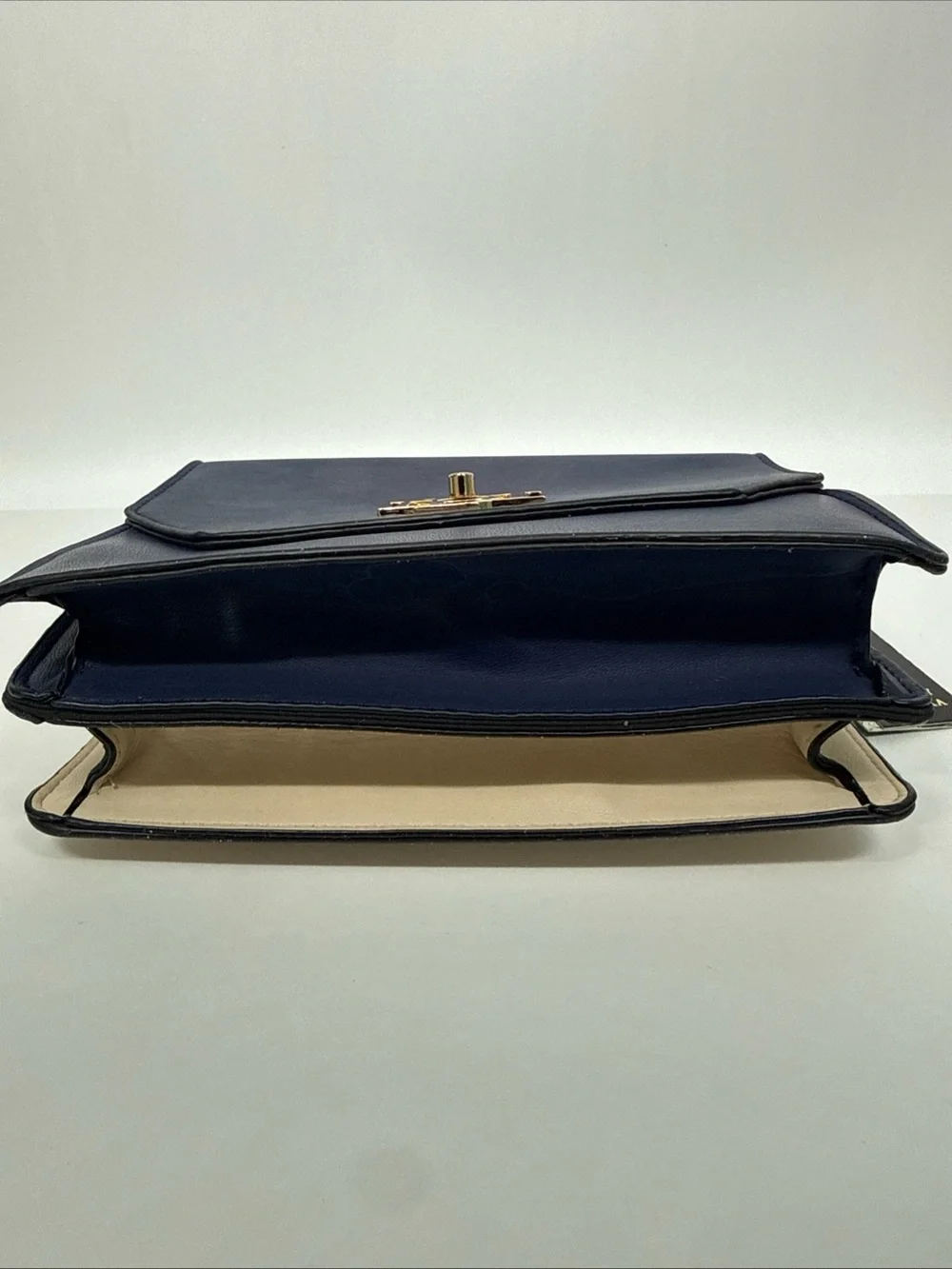 Badgley Mischka Home Navy/white Double Crossbody with Pearl/gold Handle - Picture 14 of 16